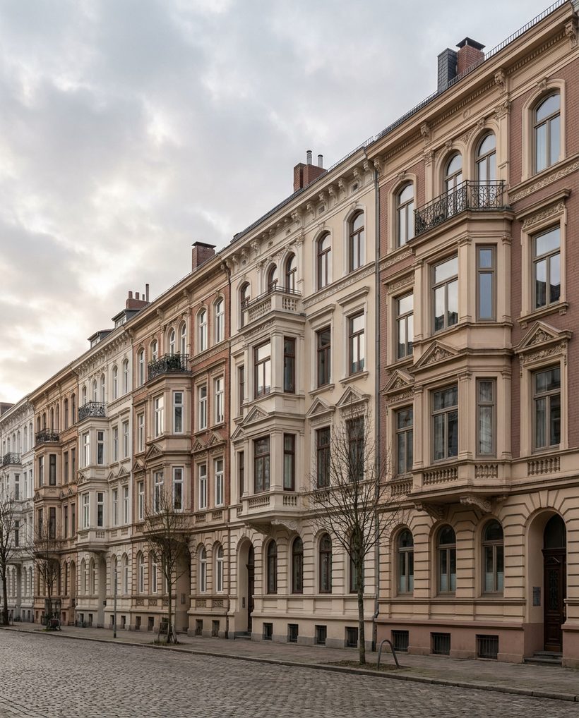 Gründerzeit-Zinshäuser in einer ruhigen Straße